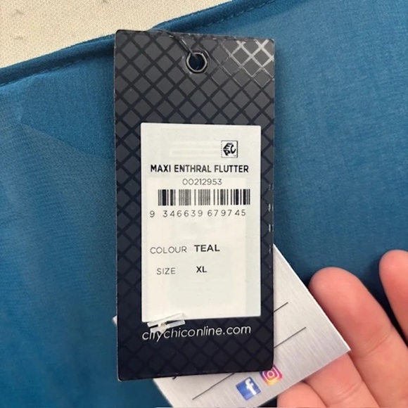 City Chic Teal Wrap Dress - New! - Size 22 - Picture 6 of 7